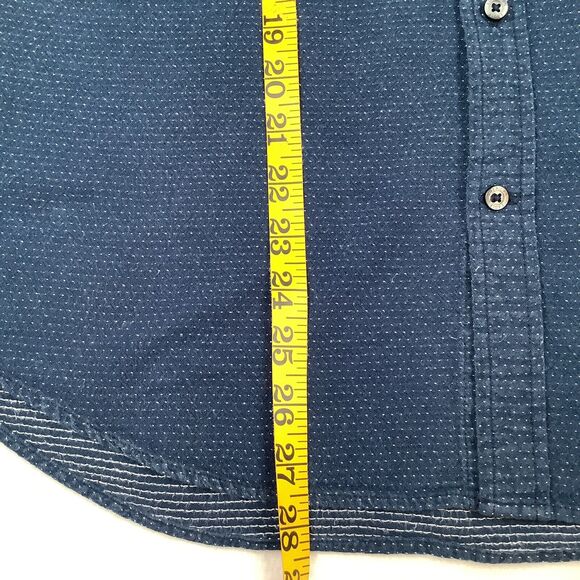 American Eagle Men’s Large Shirt Long Sleeve Button Up Down Navy Blue Prep Fit - Picture 7 of 11